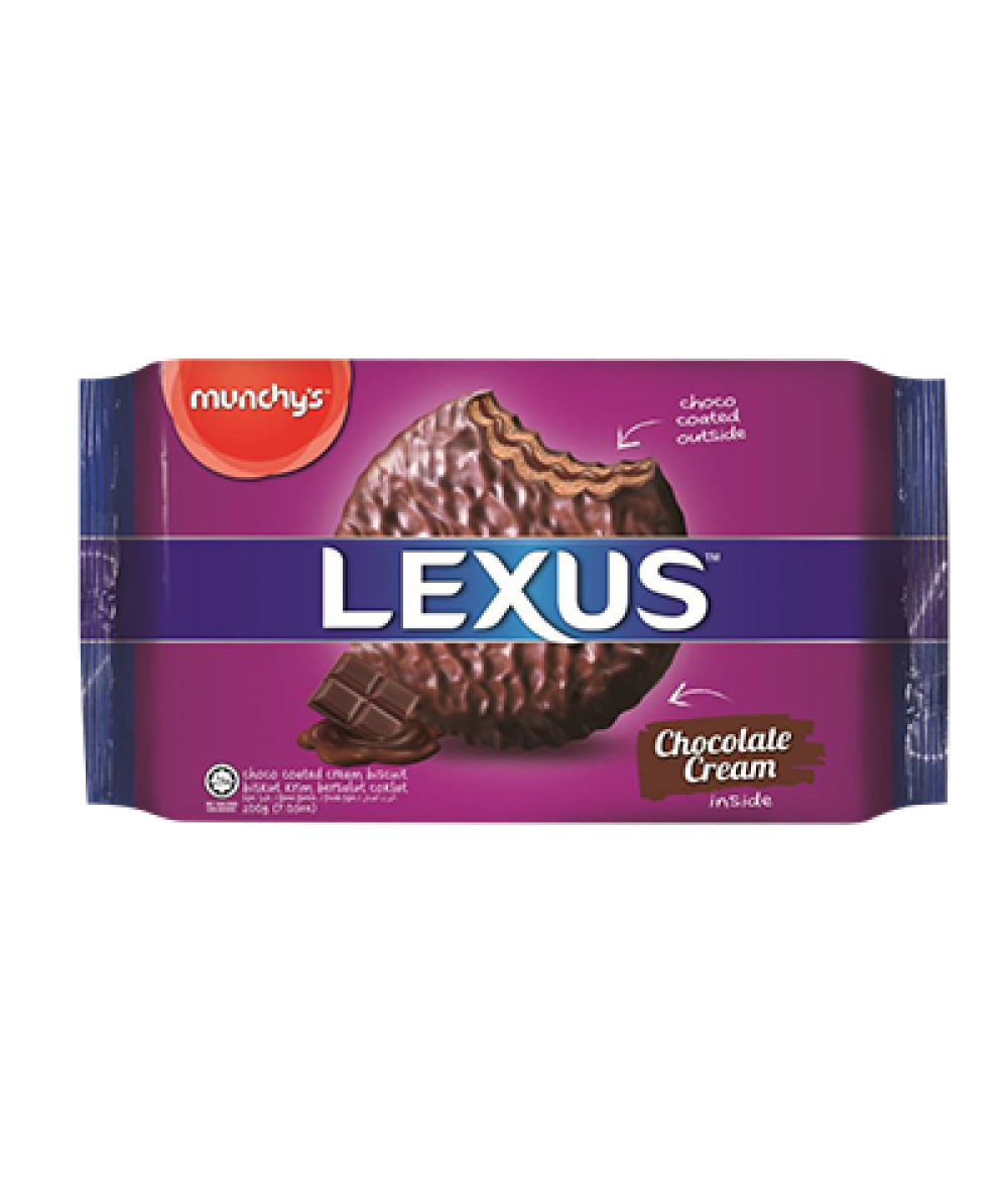 MUNCHYS LEXUS CHOCOLATE COATED CREAM BISCUIT 200G