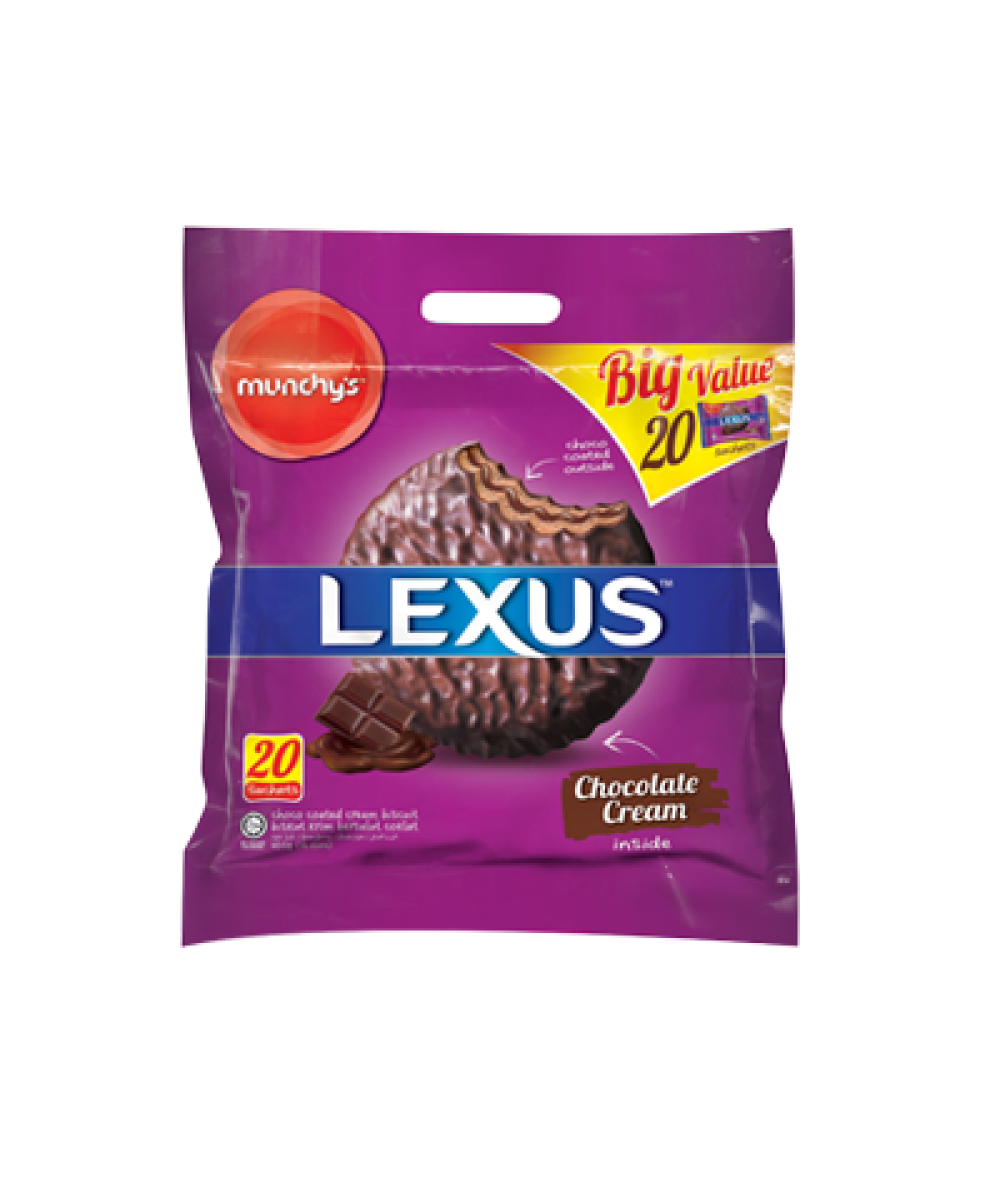 MUNCHYS LEXUS CHOCOLATE COATED CREAM BISCUIT 400G