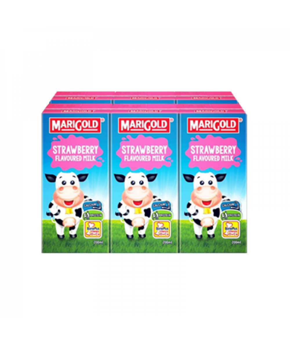 MARIGOLD UHT MILK STRAWBERRY 200ML*6