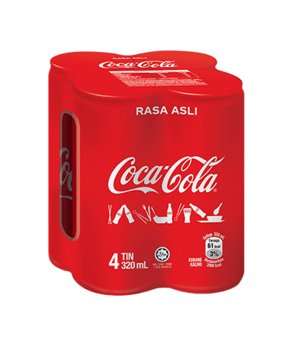 COKE RASA ASLI KURANG KALORI 320ML *4