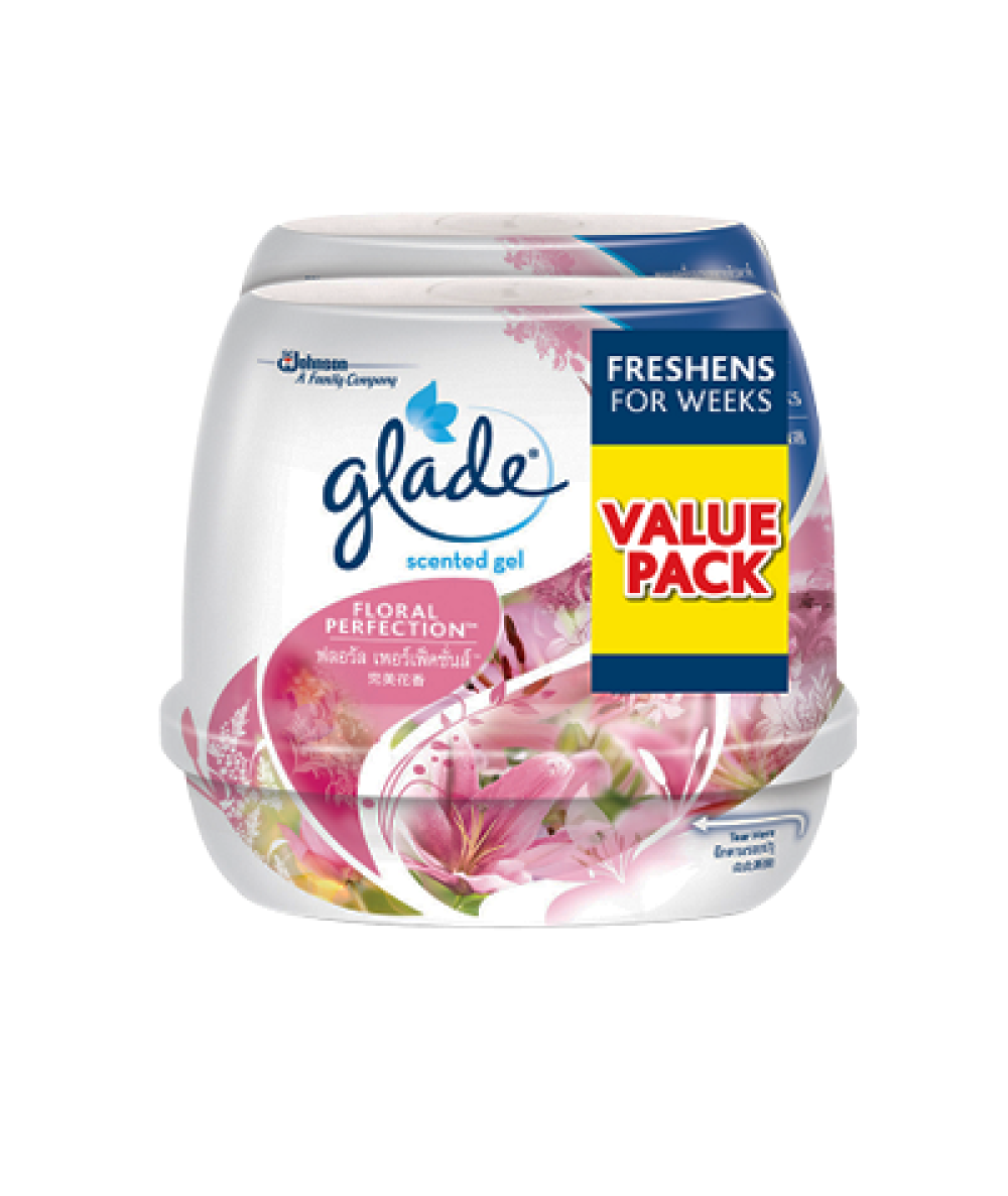 GLADE SCENTED GEL FLORAL PERFECTION TP 2x175G