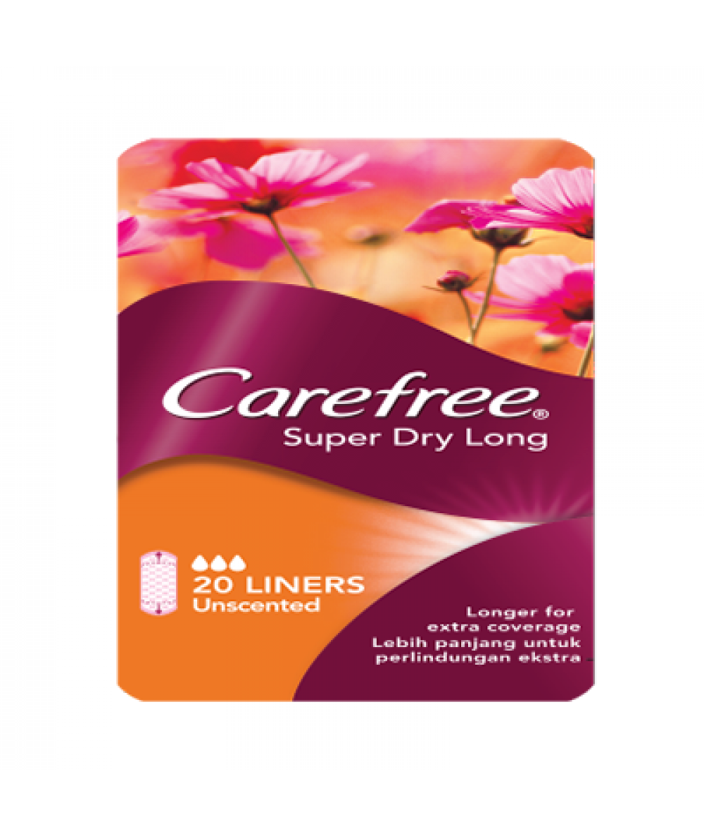 CAREFREE PANTYLINER LONG UNSCENTED 20S