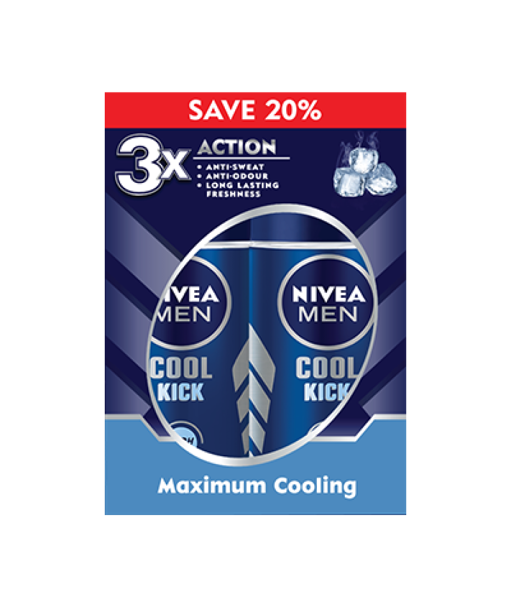 NIVEA MEN DEODORANT ROLL ON COOL KICK 2X50ML