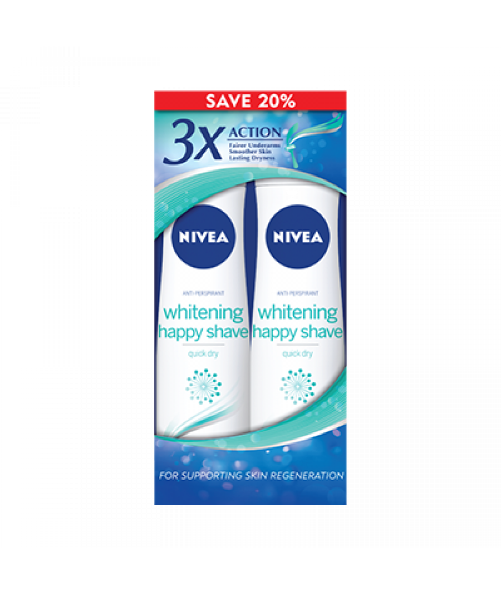 NIVEA DEODORANT SPRAY HAPPY SHAVE 2X150ML