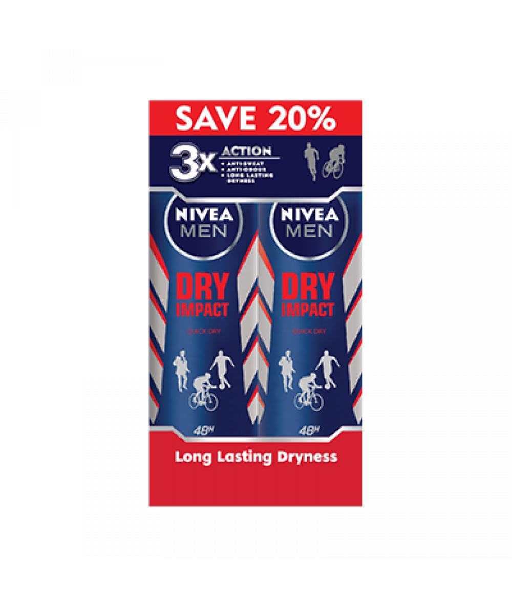 NIVEA MEN DEODORANT SPRAY 2X150ML