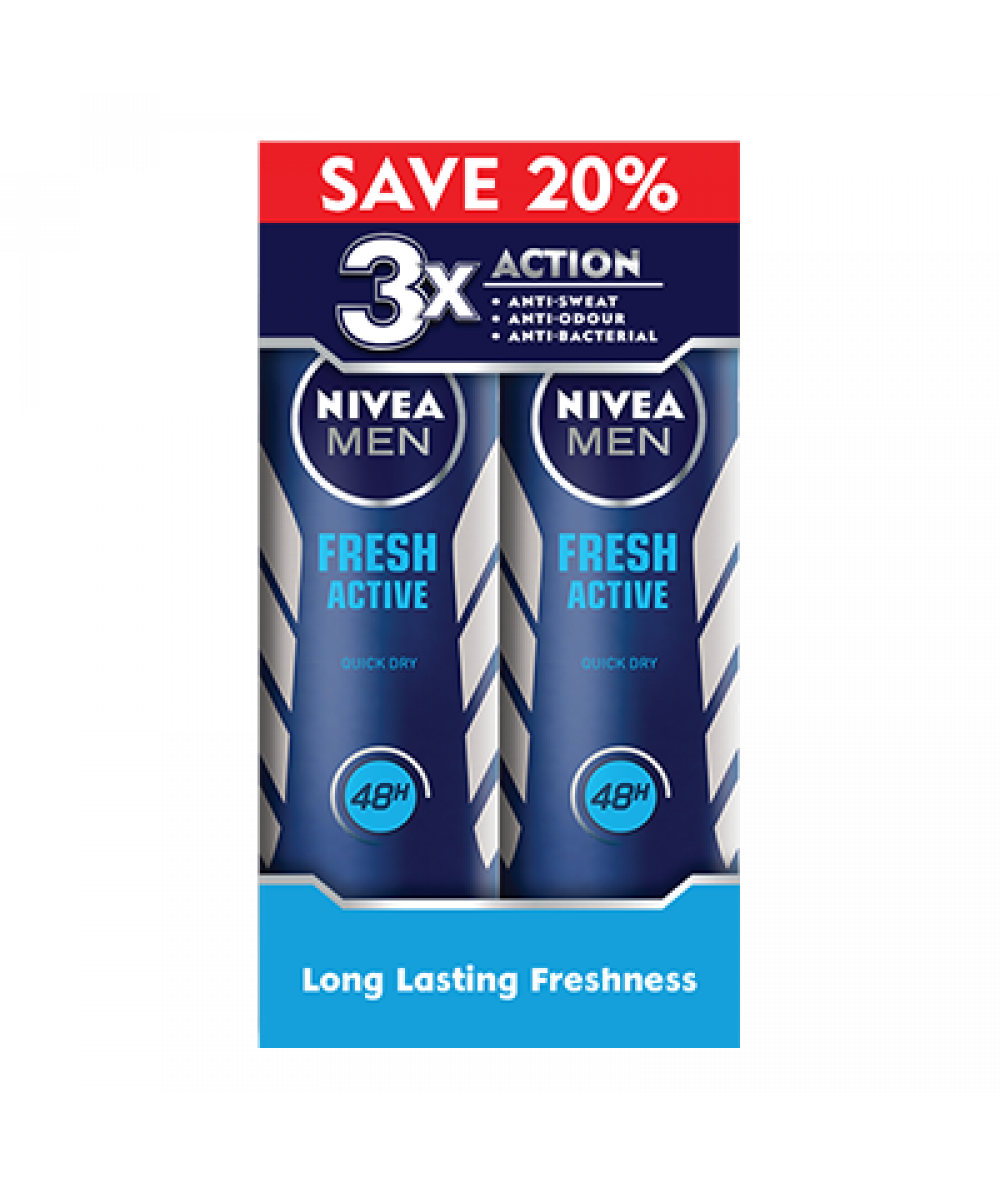 NIVEA MEN DEODORANT SPRAY FRESH 2X150ML