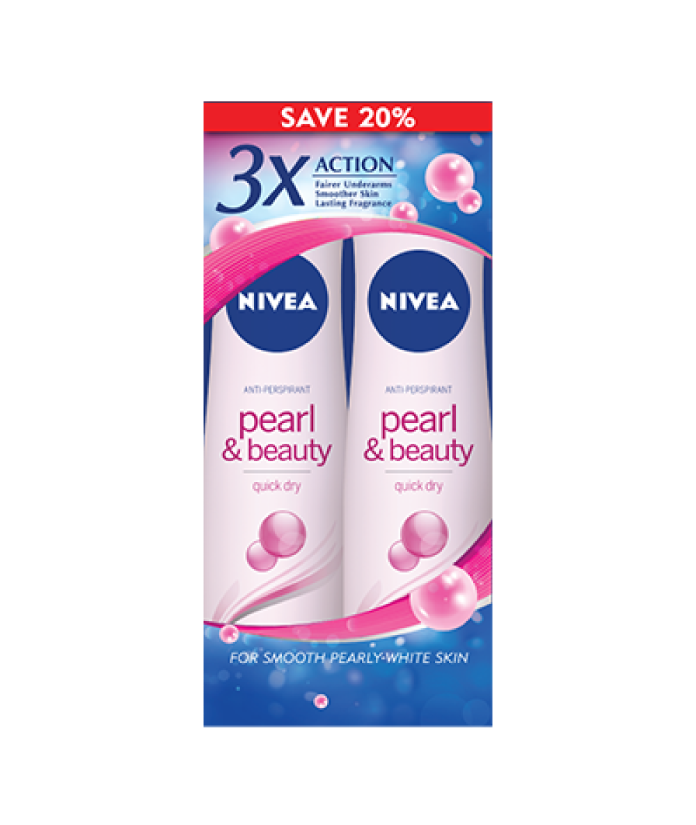 NIVEA DEODORANT SPRAY PEARL BEAUTY 2X150ML