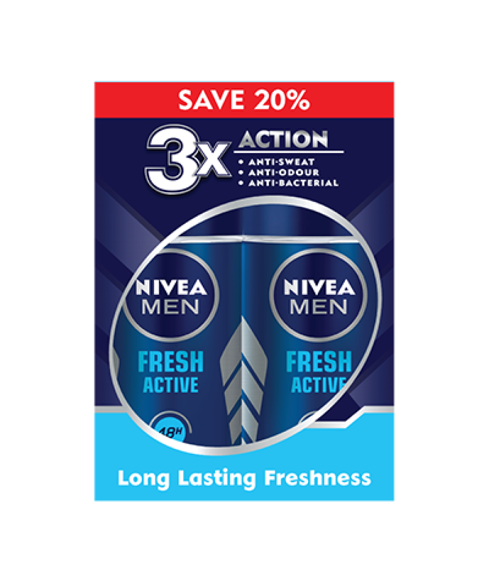 NIVEA MEN DEODORANT ROLL ON FRESH 2X50ML