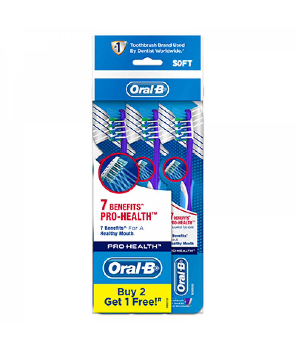 ORAL B CROSS ACT P/HEALTH 7 BNFT SOFT 3'S