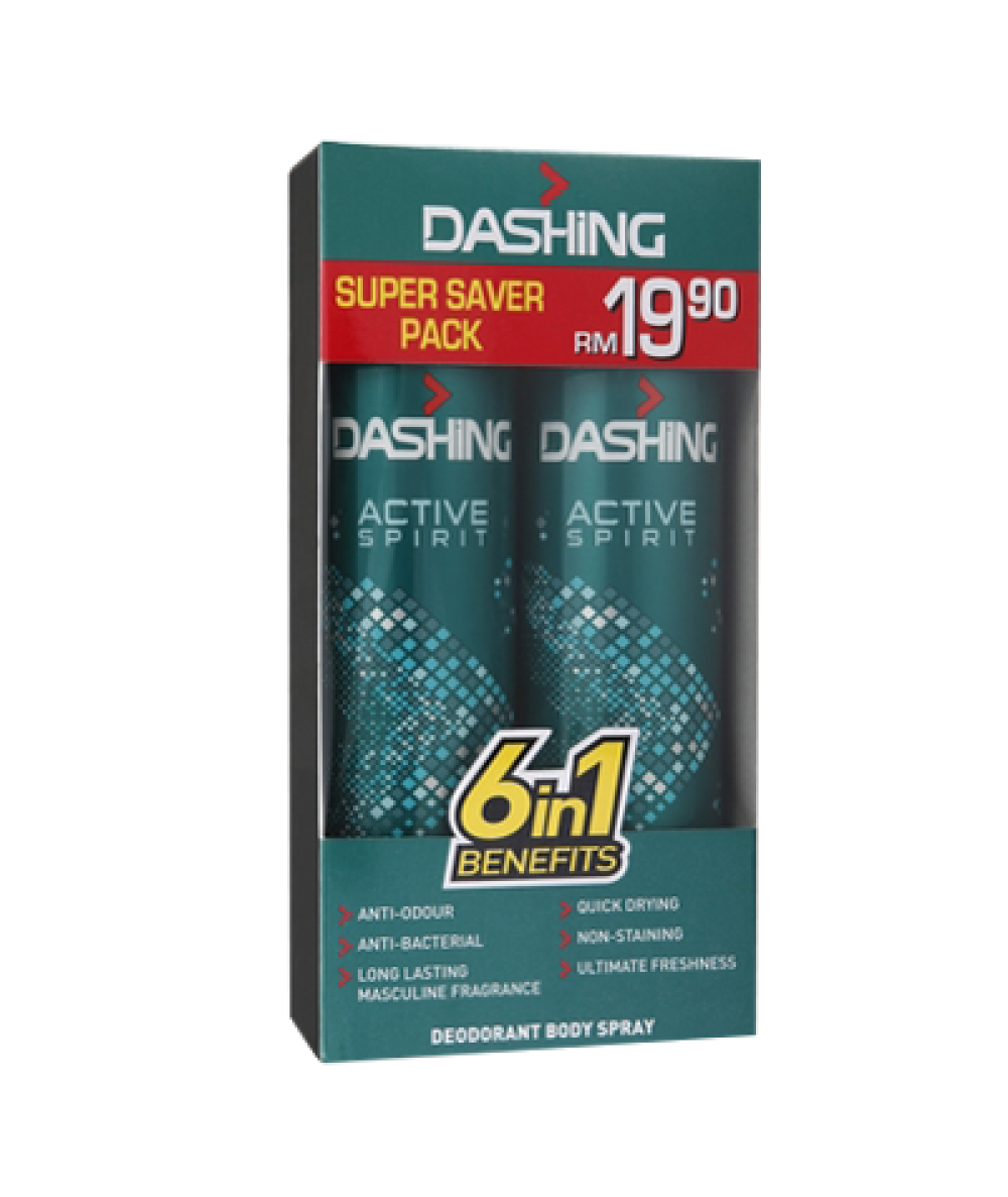 DASHING DEO SPRAY ACTIVE TP 125ML*2