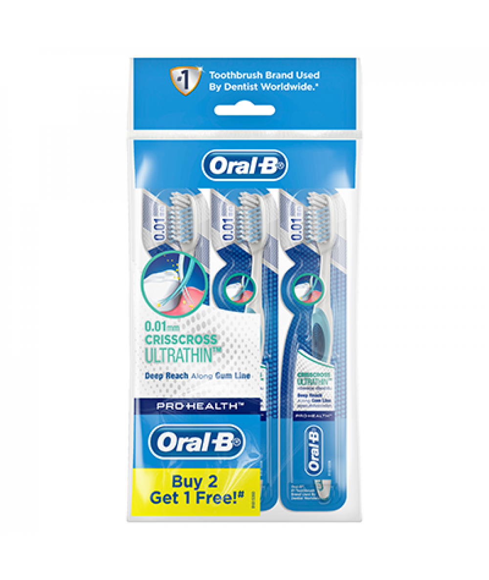 ORAL B CRISS CROSS ULTRATHIN POLYBAG 3'S