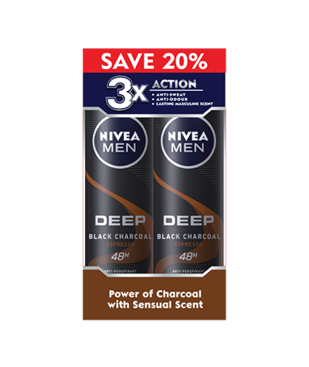 NIVEA MEN DEODORANT SPRAY DEEP ESPRESSO 2X150ML