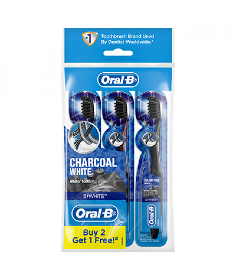 ORAL B CROSS ACTION CHARCOAL POLYBAG 3'S