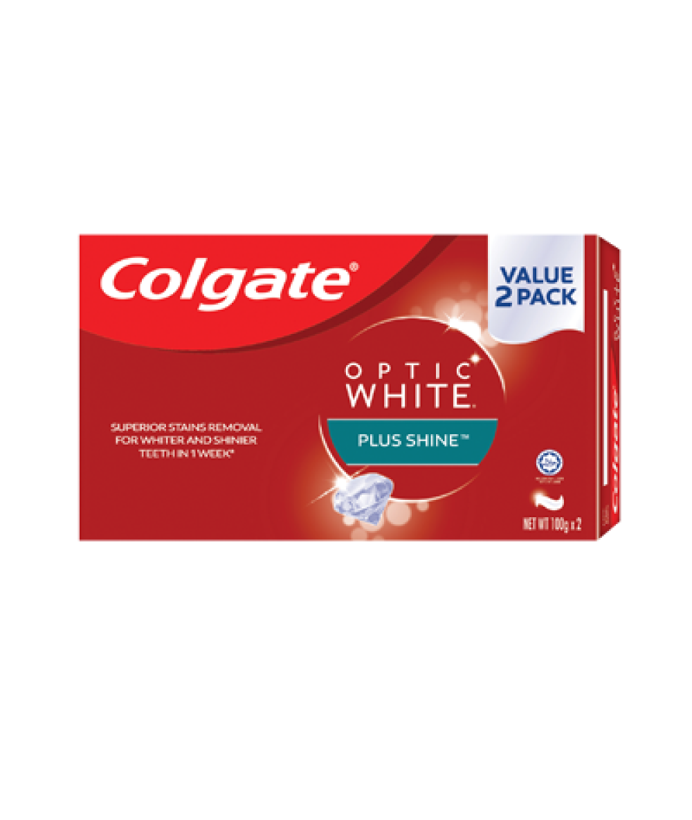 COLGATE OPTIC WHITE PLUS SHINE TWIN PACK 2*100G