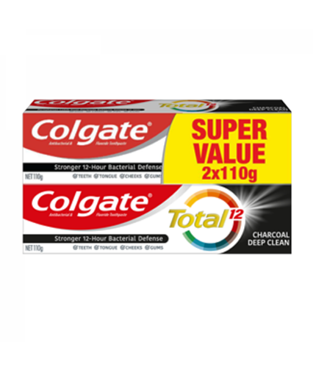 COLGATE TOTAL CHARCOAL TOOTHPASTE TP 2*110G