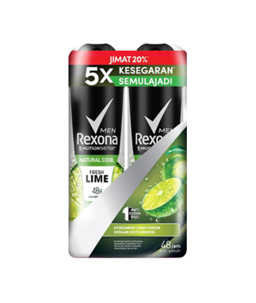 REXONA (M) DEO SPRY NATURE COOL LIME TP 150ML*2