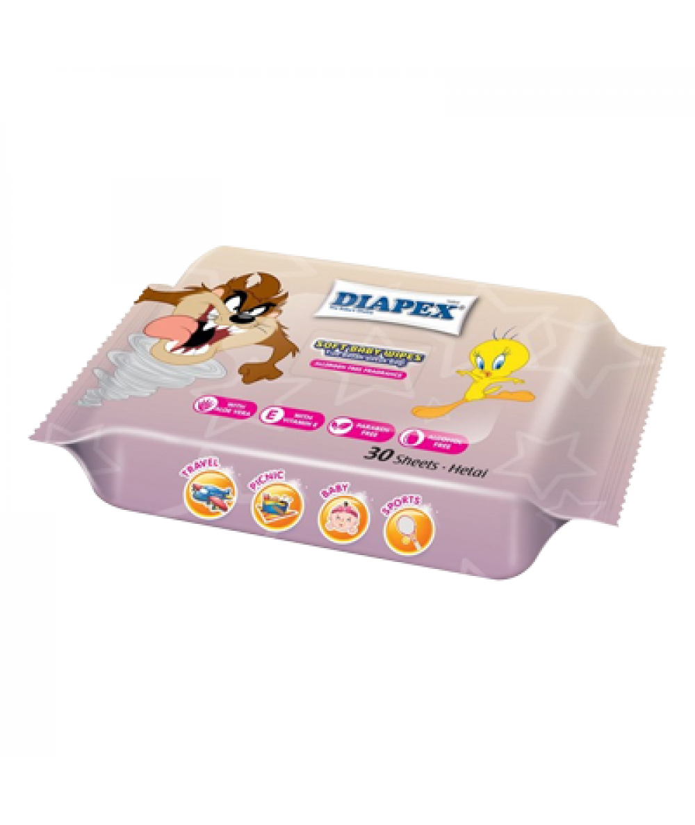 DIAPEX SOFT BABY WIPES WITH FRAGRANCE 30'S*2