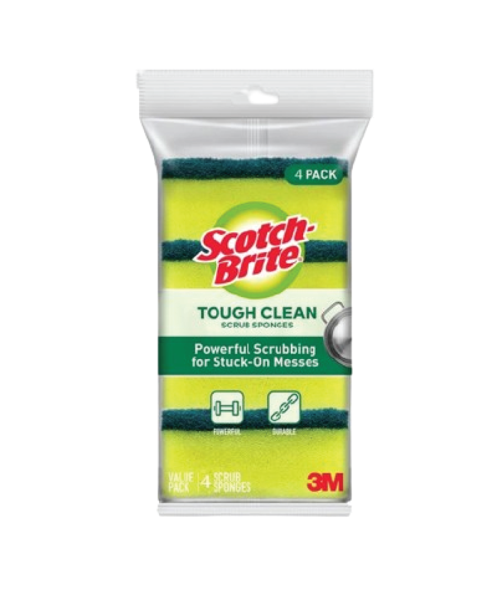 SCOTCH BRITE SCOURING SPONGE 4'S