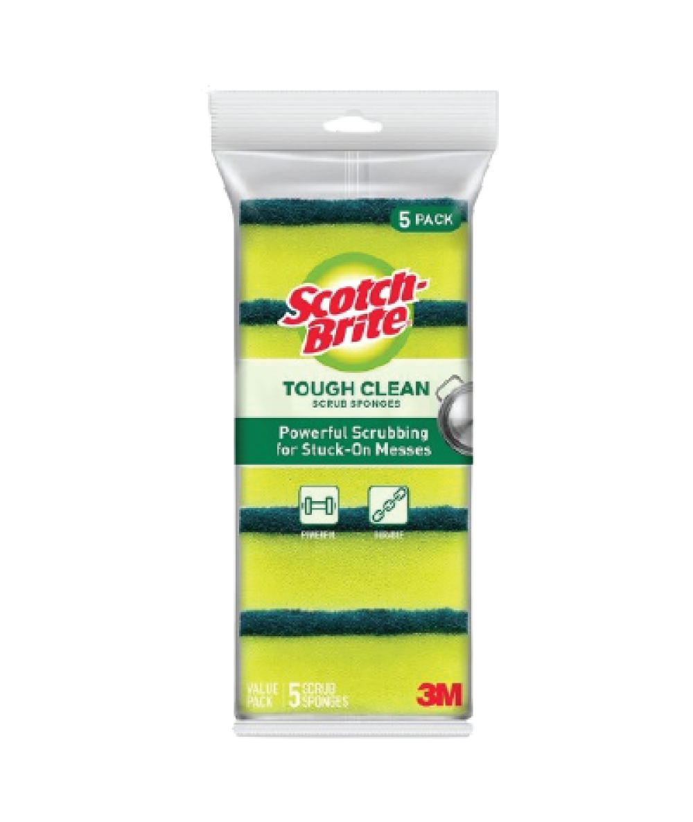 SCOTCH BRITE SCOURING SPONGE V/P 5PCS