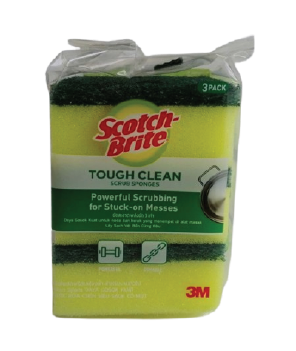 SCOTCH BRITE SCOURING SPONGE W/HNDLE 3'S